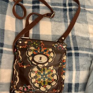 Fossil Multicolor Floral Crossbody Bag